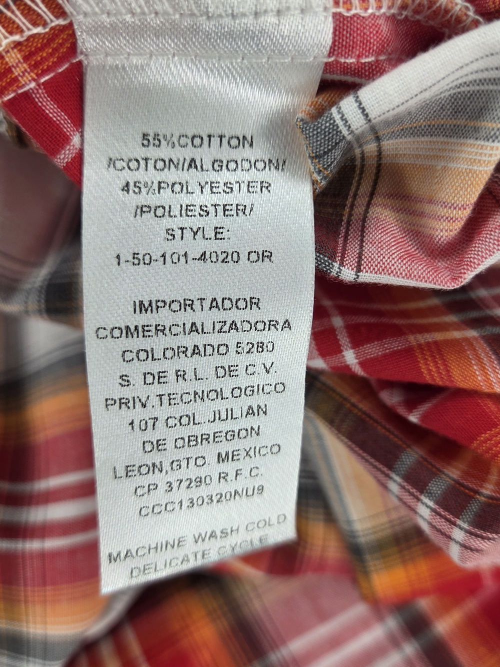 Roper Red Plaid Button-Up Shirt With Pearl Snaps Women's Size Medium - Picture 7 of 7